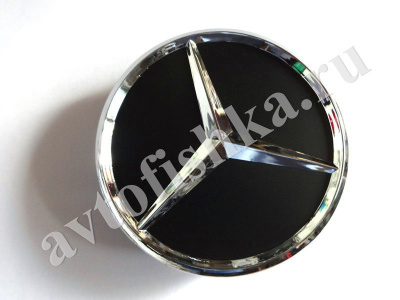 Mercedes крышки ступиц колеса черные с логотипами Mercedes, комплект 4 шт. (75 мм)