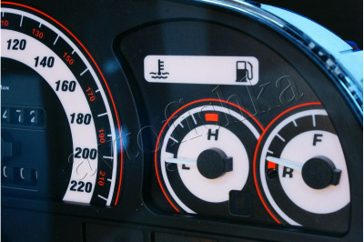 Opel Astra F светодиодные шкалы (циферблаты) на панель приборов - дизайн 1